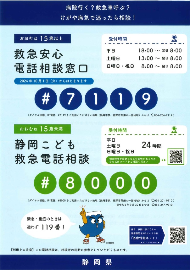 救急安心電話相談窓口