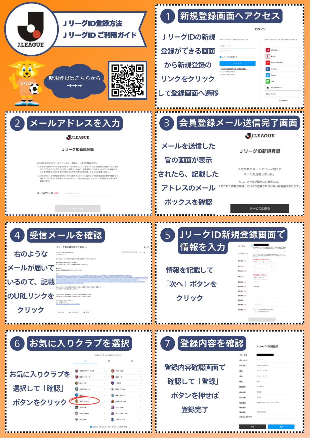 JリーグID新規登録方法