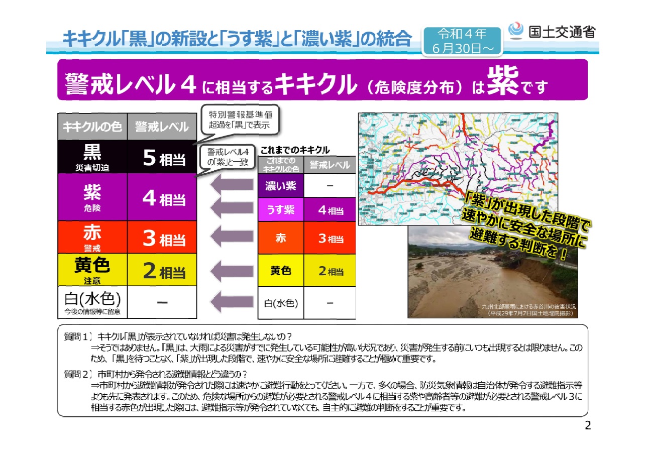 キキクル「黒」の新設と「うす紫」と「濃い紫」の統合のチラシ