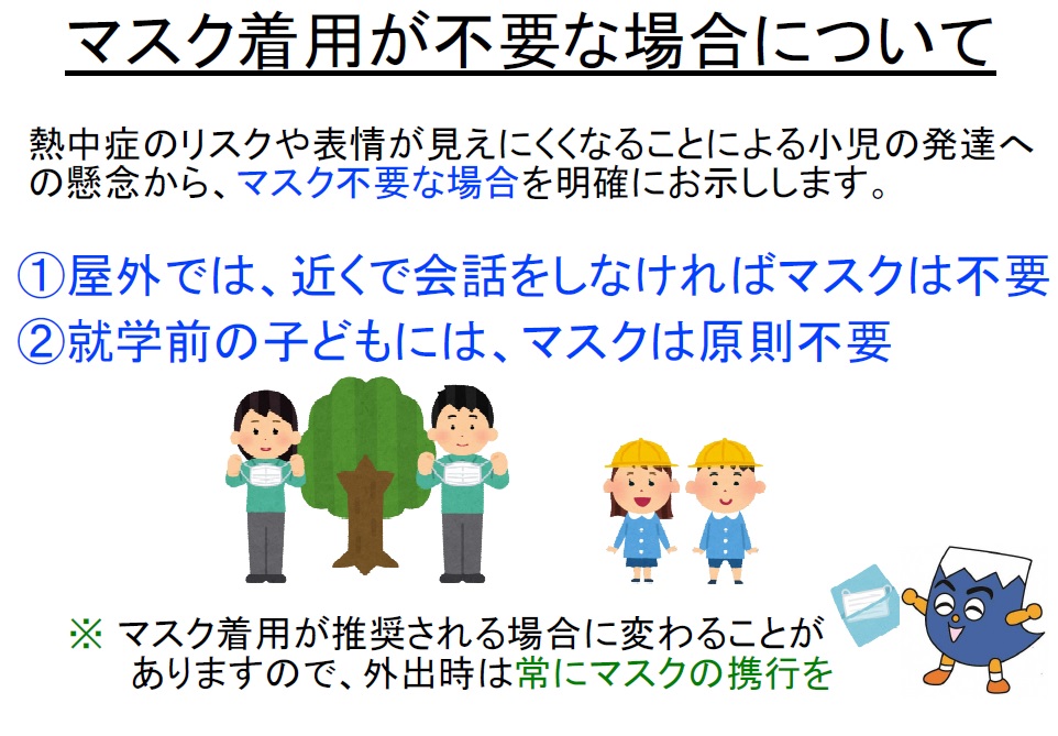 マスク着用が不要な場合についてリーフレット