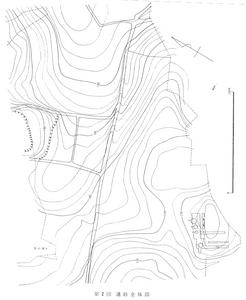 地図のように道が書かれ、いくつもの円が描かれている図