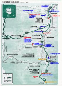 天城湯ケ島地区周辺の文化財所在地地図